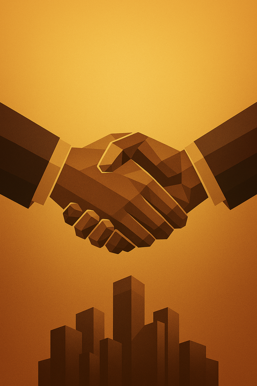 Abstract handshake representing partnership